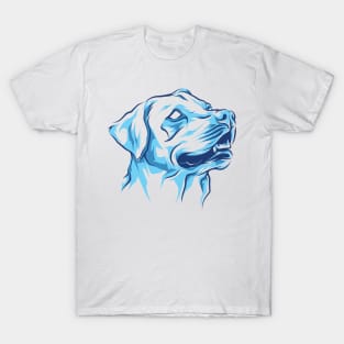 white blue dog head T-Shirt